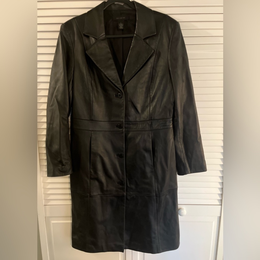 Women's Black Genuine Leather Car Coat‼️